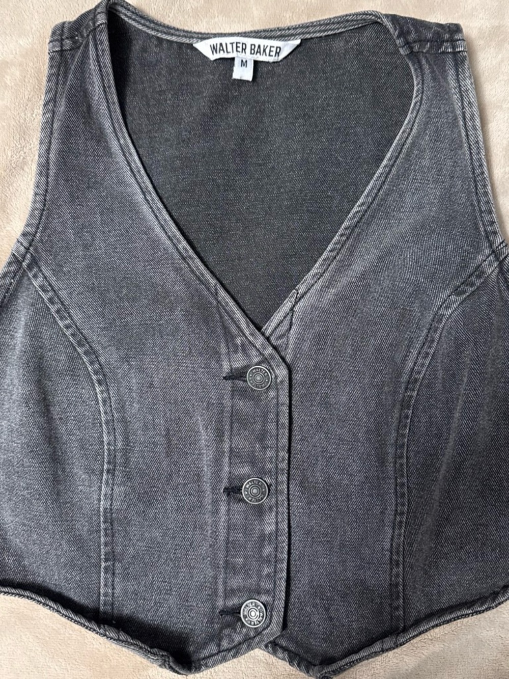Women’s Gray Denim crop vest